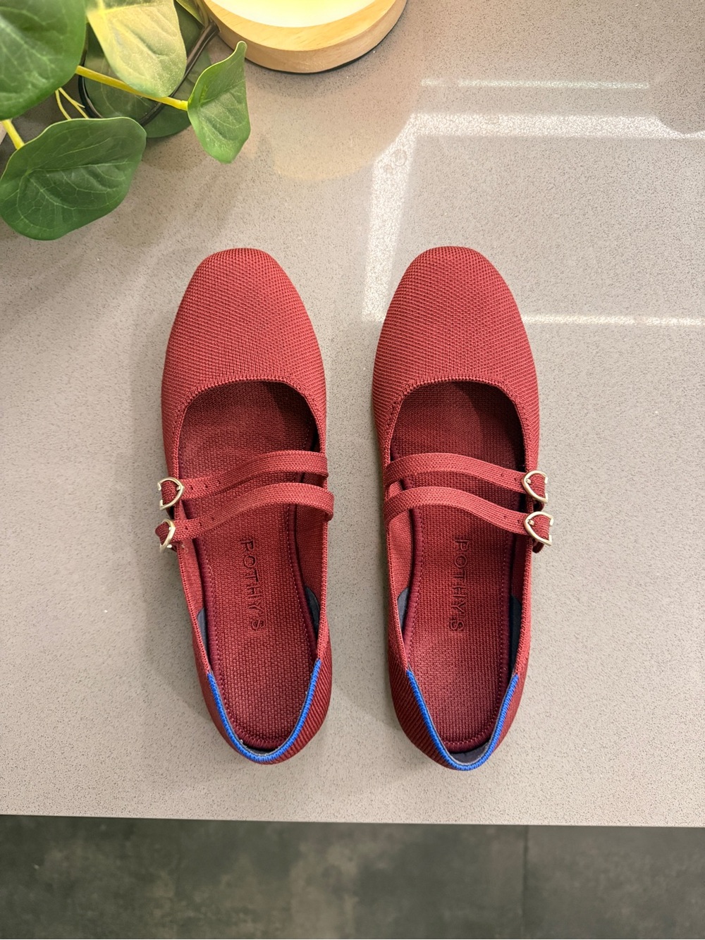 Rothy’s Women's Size 8 Double-Strap Mary Jane Flats in Wine Red